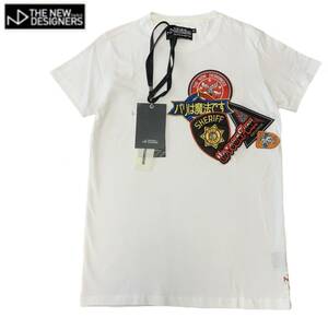 【1000円〜】★THE NEW DESIGNERS by Alexander Pap アレキサンダーパップ ワッペン 半袖Tシャツ 白 ホワイト S