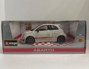 ブラーゴ 1/18 アバルト 500 2008 ホワイトチェッカールーフ FIAT ABARTH