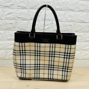 【3806】1円スタート！！　Burberry　バーバリー　ノバチェック　トートバッグ　中古品　保管品　ハンドバッグ