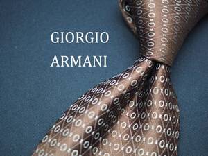 美品【GIORGIO ARMANI ジョルジオアルマーニ】 C1675 ブラウン SILK ブランド ネクタイ 古着 良品