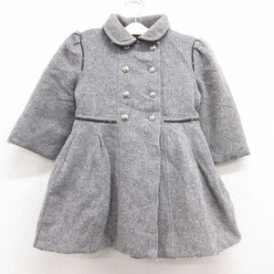 【30%OFF】古着 長袖 ウール コート キッズ ガールズ 子供服 90s グレー 霜降り spe 23oct17 3OF