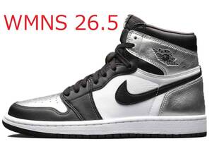 NIKE WMNS AIR JORDAN 1 HIGH OG SILVER TOE 26.5cm ナイキ ウィメンズ エア ジョーダン ハイ シルバー トゥ 国内黒タグ