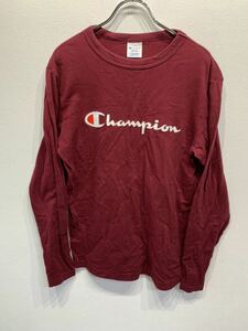 全国送料一律210円　Champion／チャンピオン　ロンT　長袖　赤／レッド 　メンズMサイズ　ビッグロゴ　スポーツ　オシャレ　シンプル　G705