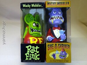 新品FUNKO ローブローキャラ 2種セット ラットフィンク Rat Fink SIKE-O-SHRINER ファンコ ワッキーワブラー バブルヘッド 首振り 検)POP