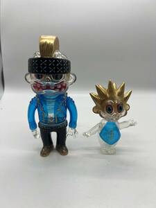 BLACKBOOK TOY PUNK ROCK BOY And BABY clear color And Gold painting blue　【ソフビ】【おもちゃ】【景品】【フィギュア】