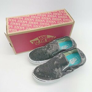 ◇ ◎ VANS ヴァンズ 軽量 クッション性 シンプル オシャレ 総柄 オシャレ スリッポン サイズ24 グレー レディース E