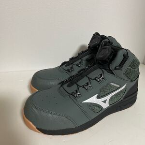 25cmMIZUNO　F1GA220336　安全靴　オールマイティ　LS II 73M BOA　ALMIGHTY カーキ×ホワイト