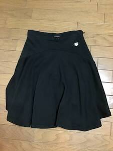 美品【KENZO/ケンゾー】裏起毛フレアスカート/S★ブラック★虎★レディース★USED