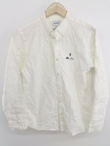 ◇ BEAMS ビームス ボタンダウン BD 長袖 シャツ サイズS オフホワイト メンズ P