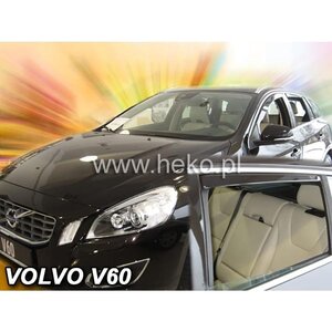 ボルボ/VOLVO V60(FB/FD) ドアバイザーF＆Rset【Team HEKO/ヘコ製】新品/VOLVO/V60エステート/スモーク/