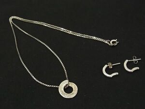 ■美品■ renoma レノマ ネックレス ピアス アクセサリー 2点セット レディース シルバー系 DG2666