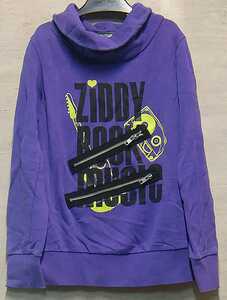 古着☆ジディー☆ziddy☆ハイネッックスウェット☆紫150cm長袖☆ジップ付