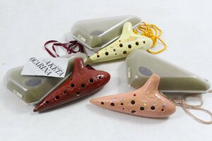 【ト静】 ★ AKETA OCARINA T-5C 3点 まとめ オカリナ アケタ オカリーナ 楽器 絵付 中古現状販売 GC859GCG47