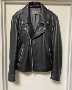 ◆【人気】International Gallery BEAMS QUATTROCCH クアトロッキ/シープスキン ダブルライダースジャケットBLACK 50