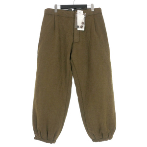 メゾンマルジェラ Maison Margiela 22SS 白タグ Padded Wool Trousers 中綿入り ウールパンツ スラックス 48 カーキ S30KA0621 S44578