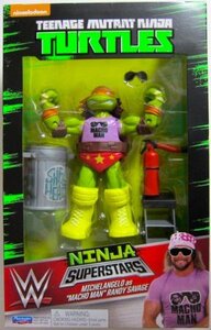 プレイメイツ WWE タートルズ ミケランジェロ as ランディ・サベージ フィギュア Playmates TMNT ミュータントタートルズ Nickelodeon