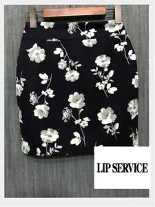 ★LIP SERVICE リップサービス 花柄ミニスカート 02 濃紺 新品 定価5500円