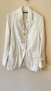 Paul harnden womens Blazer white Ｓサイズ ポールハーデン ジャケット ヘリンボーン リネン アイボリー ステッチ ジャーナル luxe