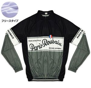 新品 長袖 裏起毛 サイクルジャージ レトロデザイン No44 XXL フランス フルジップ ウェア メンズ サイクリング フリース ロードバイク MTB