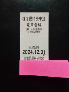 期限間近！東武鉄道株主優待乗車証　2024年12月31日まで