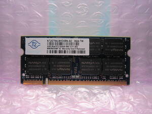 NANYA　ノートパソコン用メモリ　2GB × 2枚(計4GB)　PC2-6400S　DDR2-800　0924　動作確認済　動作保証　