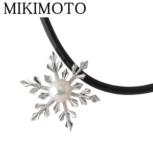 ミキモト パール ネックレス 雪の結晶 シルバー アコヤパール6.2mm MIKIMOTO【19484】