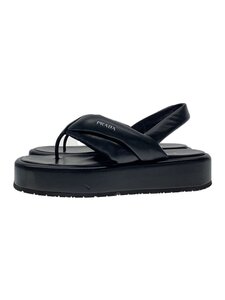 PRADA◆サンダル/36.5/BLK/ナッパーレザー/1YZ042