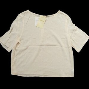 新品 定価3299円 ハッシュアッシュ HusHusH 冷感 ひんやり Tシャツ カットソー 麻 リネン ワールド ボートネック　5分袖　トップス