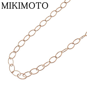 ミキモト オーバル チェーン ネックレス ロング 80cm 750PG 37.9g 箱 新品仕上げ済 MIKIMOTO【20008】