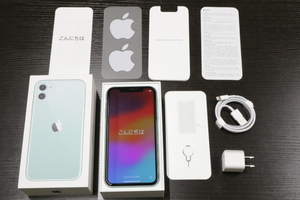 美品 iPhone 11 64GB グリーン SIMロック解除済 MWLY2J/A アイフォン A2221 アップル スマホ 携帯 電話 アイフォーン Apple SIMフリー 緑