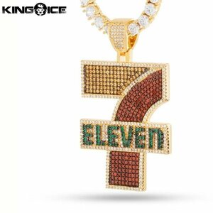 【ワンサイズ】King Ice × Slurpee キングアイス スラーピー セブンイレブン ロゴ ネックレス ゴールド Iced 7-Eleven Logo Necklace