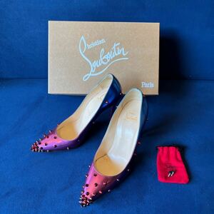 クリスチャンルブタン Christian Louboutin パンプス ハイヒール DEGRASPIKE 100 PATENT SCARABE ROSE-DIGIT/GD RED-BL