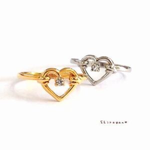 【日本製】Open Heart☆クリスタル＆ハートリング　リング2種・リングサイズ 22種・宝石18種【　アクアマリン　】。フリーチョイス！　