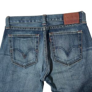 仕上がってます！　鬼ヒゲLevi’s 505 PR505-0011 W32 ストレート メンズ ジーパン デニム 革パッチ ユーズド加工 廃盤 フルレングス 