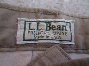 USA製 ビンテージ ７０S ８０S エルエルビーン L.L.BEAN フリース張り チノパン VINTAGE アウトドア パンツ OLD US古着 アメカジ 単色