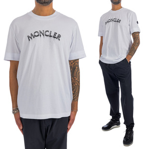 送料無料 198 MONCLER モンクレール 8C00002 89A17 ホワイト Tシャツ カットソー 半袖 size L