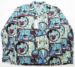 SHAG by SUN SURF (シャグ バイ サンサーフ) コーデュロイオープンシャツ “POLYNESIAN CRUISE” SS28756 未使用品 ブルー size L