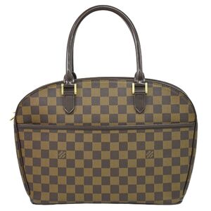 本物 ルイヴィトン LOUIS VUITTON LV サリア オリゾンタル ダミエ エベヌ ハンドバッグ ブラウン N51282