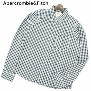 Abercrombie&Fitch アバクロンビー＆フィッチ トナカイ刺繍★ 長袖 チェック シャツ Sz.XXL　メンズ 大きいサイズ 特大　C4T04718_5#C