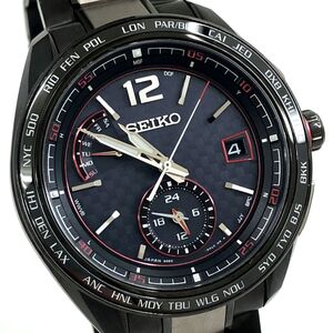 新品 SEIKO セイコー BRIGHTZ ブライツ フライト エキスパート 腕時計 SAGA267 電波ソーラー デュアルタイム チタン カレンダー ブラック