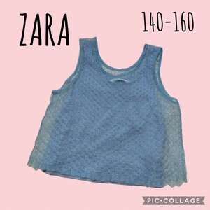 ZARA　ザラ　タンクトップ　140 150 160　青　ノースリーブ　ショート