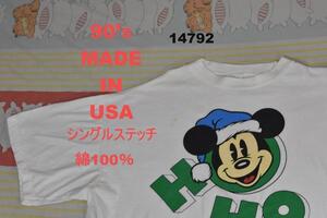 ミッキー 90’ｓ Tシャツ 14792 USA製 ディズニー公式 綿100％