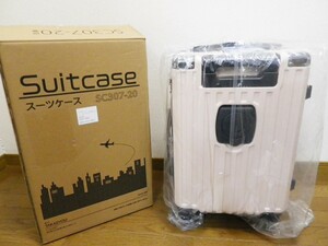 41●a055☆開封未使用　高昇　スーツケース　SC307-20　ピンク　約55×35×22cm　カップホルダー＆多機能　TSAロック　現状