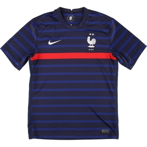 古着 ナイキ NIKE DRI-FIT フランスサッカー連盟 ボーダー柄 サッカーユニフォーム ゲームシャツ メンズM /eaa452247