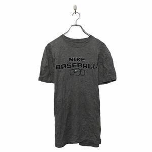 NIKE 半袖 プリント Tシャツ ナイキ M グレー バックプリント イラスト クルーネック 古着卸 アメリカ仕入 a605-6996