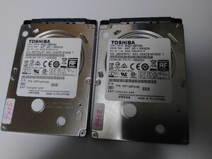 ▲ 9405時間 ＋ 9408時間　東芝　500gb HDD　うす型 2個セット ノート用 ／正常判定　送料無料