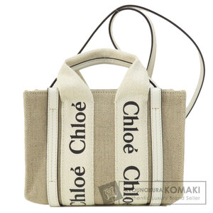 CHLOE クロエ ミニウッディ 2WAY ショルダーバッグ キャンバス レディース 中古