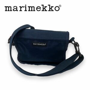 marimekko マリメッコ キャンバス ミニ ショルダーバッグ ポーチ ネイビー 