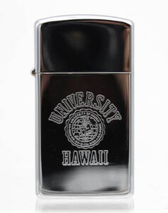 未使用 90’S ZIPPO ジッポ 1994年製 UNIVERSITY HAWAII ハワイ大学 スリム シルバー オイルライター ビンテージ