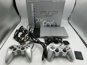 T【HW98-34】【100サイズ】PS2 プレイステーション2 本体セット SCPH-75000/通電可/ジャンク扱い/※傷・汚れ・外箱傷み有